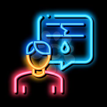 Man Talk Pipe neon light sign vector. Glowing bright icon Man Talk Pipe sign. transparent symbol illustration