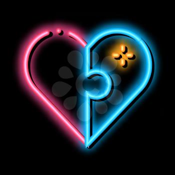 Heart Love neon light sign vector. Glowing bright icon Heart Love sign. transparent symbol illustration