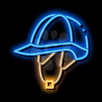 Jockey Helmet neon light sign vector. Glowing bright icon Jockey Helmet sign. transparent symbol illustration