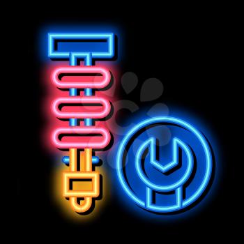Shock Absorber neon light sign vector. Glowing bright icon Shock Absorber sign. transparent symbol illustration