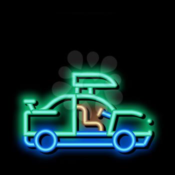 Car Door Tuning neon light sign vector. Glowing bright icon Car Door Tuning sign. transparent symbol illustration