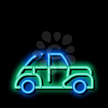 Classical Car neon light sign vector. Glowing bright icon Classical Car sign. transparent symbol illustration