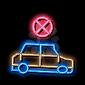 Crashed Car neon light sign vector. Glowing bright icon Crashed Car sign. transparent symbol illustration