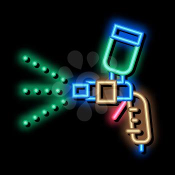 Paint Spray Tool neon light sign vector. Glowing bright icon Paint Spray Tool sign. transparent symbol illustration