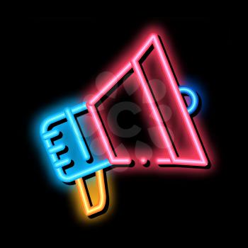 Loudspeaker Tool neon light sign vector. Glowing bright icon Loudspeaker Tool sign. transparent symbol illustration