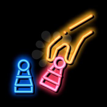 Chess Game Battle neon light sign vector. Glowing bright icon Chess Game Battle sign. transparent symbol illustration