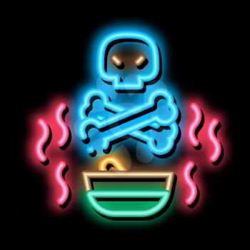 Deadly Poison neon light sign vector. Glowing bright icon Deadly Poison Sign. transparent symbol illustration