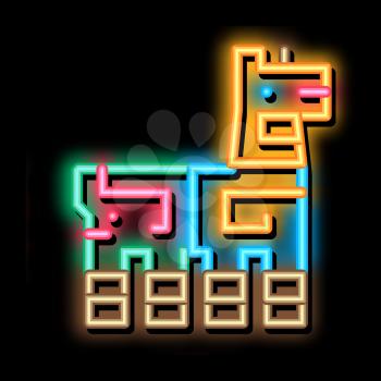Ethnic Animal Totem neon light sign vector. Glowing bright icon Ethnic Animal Totem Sign. transparent symbol illustration