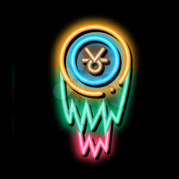 Holy Shaman Tambourine neon light sign vector. Glowing bright icon Holy Shaman Tambourine Sign. transparent symbol illustration