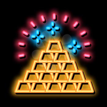 Sacred Pyramid neon light sign vector. Glowing bright icon Sacred Pyramid Sign. transparent symbol illustration