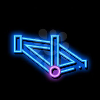 Bike Frame neon light sign vector. Glowing bright icon Frame Sign. transparent symbol illustration