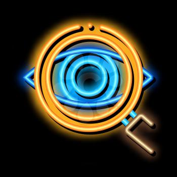 Eyeball Diagnostics neon light sign vector. Glowing bright icon Eyeball Diagnostics Sign. transparent symbol illustration