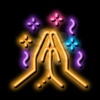 Harmony Hands neon light sign vector. Glowing bright icon Harmony Hands Sign. transparent symbol illustration