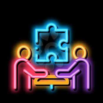teamwork people neon light sign vector. Glowing bright icon teamwork people sign. transparent symbol illustration
