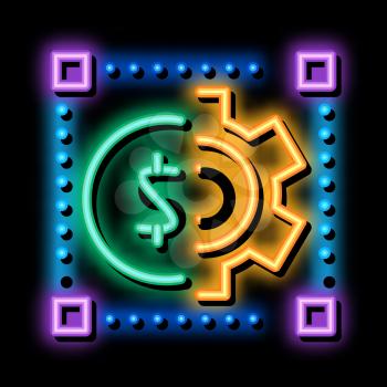 cash account credentials neon light sign vector. Glowing bright icon cash account credentials sign. transparent symbol illustration