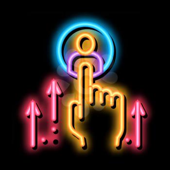 human resource enhancement neon light sign vector. Glowing bright icon human resource enhancement sign. transparent symbol illustration