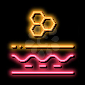 particle structure of cream neon light sign vector. Glowing bright icon particle structure of cream sign. transparent symbol illustration