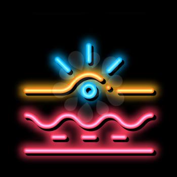 appearance of acne neon light sign vector. Glowing bright icon appearance of acne sign. transparent symbol illustration