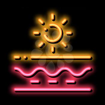 sunscreen effect neon light sign vector. Glowing bright icon sunscreen effect sign. transparent symbol illustration