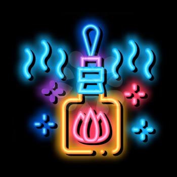 burning gas fuel neon light sign vector. Glowing bright icon burning gas fuel sign. transparent symbol illustration