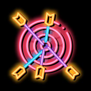 darts neon light sign vector. Glowing bright icon darts sign. transparent symbol illustration