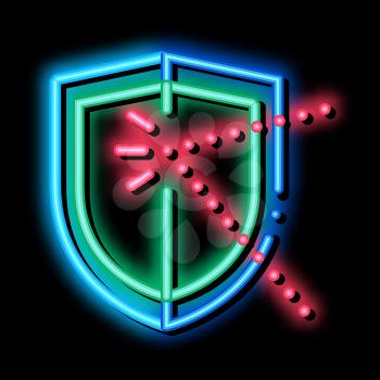 strike for defense neon light sign vector. Glowing bright icon strike for defense sign. transparent symbol illustration