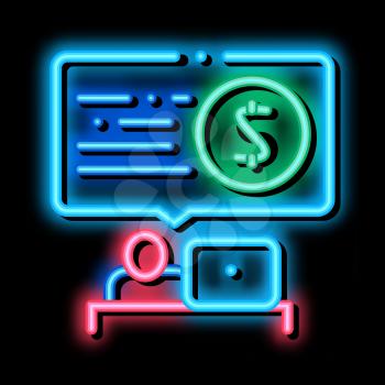 bank office worker neon light sign vector. Glowing bright icon bank office worker sign. transparent symbol illustration