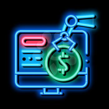 cash withdrawal neon light sign vector. Glowing bright icon cash withdrawal sign. transparent symbol illustration