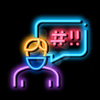 masked man requirements neon light sign vector. Glowing bright icon masked man requirements sign. transparent symbol illustration