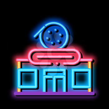 record shop neon light sign vector. Glowing bright icon record shop sign. transparent symbol illustration