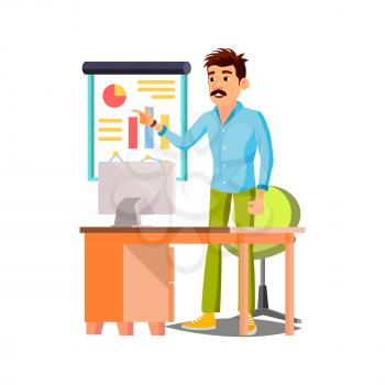 manager man presenting project strategy for investors on business meeting cartoon vector. manager man presenting project strategy for investors on business meeting character. isolated flat cartoon illustration