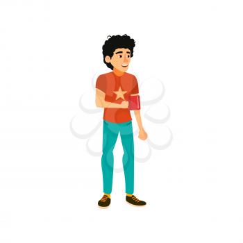 young funny man drinking coffee on company kitchen cartoon vector. young funny man drinking coffee on company kitchen character. isolated flat cartoon illustration