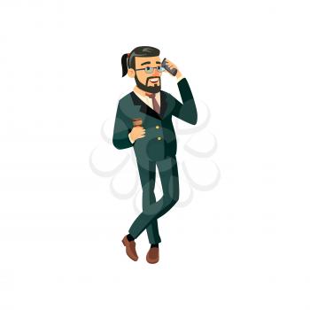 businessman talking with investor on cellphone cartoon vector. businessman talking with investor on cellphone character. isolated flat cartoon illustration