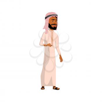 bored arabic guy in art gallery cartoon vector. bored arabic guy in art gallery character. isolated flat cartoon illustration