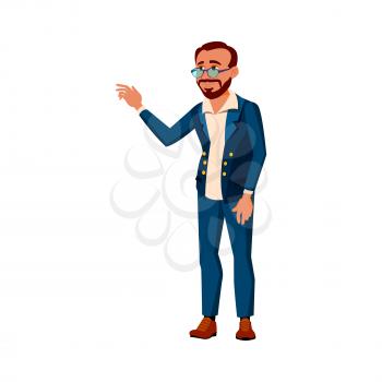 boss man welcoming new colleague in office cartoon vector. boss man welcoming new colleague in office character. isolated flat cartoon illustration