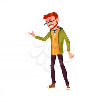 frustrated young guy shouting at repairman in service cartoon vector. frustrated young guy shouting at repairman in service character. isolated flat cartoon illustration