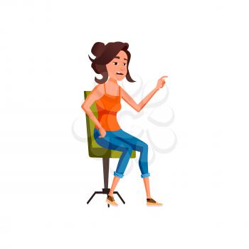 woman assistant on boring job cartoon vector. woman assistant on boring job character. isolated flat cartoon illustration