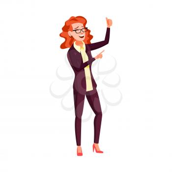young elegant woman smiling from funny magical focus in circus cartoon vector. young elegant woman smiling from funny magical focus in circus character. isolated flat cartoon illustration