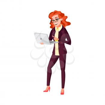 businesswoman video calling to children on laptop cartoon vector. businesswoman video calling to children on laptop character. isolated flat cartoon illustration