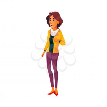 surprised young woman watching magical focus cartoon vector. surprised young woman watching magical focus character. isolated flat cartoon illustration