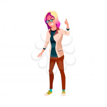 angry woman disapproving of decision at work meeting cartoon vector. angry woman disapproving of decision at work meeting character. isolated flat cartoon illustration