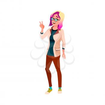 amused woman approving of work plan with art director cartoon vector. amused woman approving of work plan with art director character. isolated flat cartoon illustration