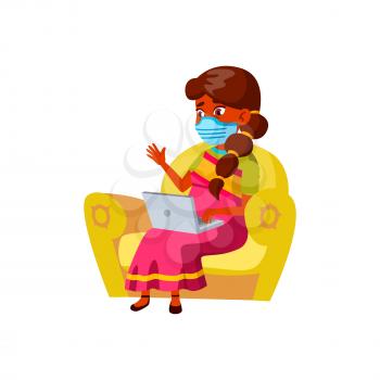 old woman wearing mask. pandemic lockdown. pneumonia care. senior female portrait. vector character flat cartoon Illustration