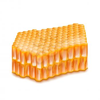 honey honeycomb. orange healthy comb. tasty organic food. gold natural honey. 3d realistic vector