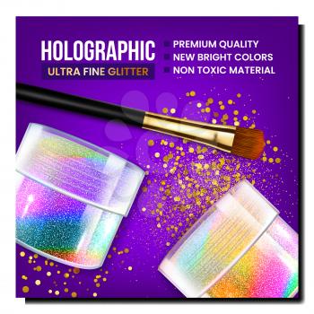 holographic cosmetics poster package. hologram package. rainbow gel. lipgloss pack. 3d realistic vector