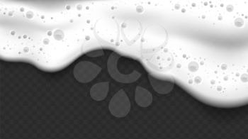 foam background soap laundry vector. clean lather. bath border. 3d realistic illustration
