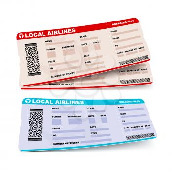 Ticket flight airport pass vector. Travelling symbol. Airline coupone. 3d realistic illustration