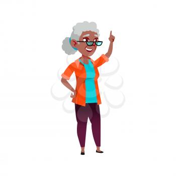 elderly woman has idea for vacation cartoon vector. elderly woman has idea for vacation character. isolated flat cartoon illustration