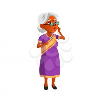 mature age indian woman shocked from rate on medicine pills cartoon vector. mature age indian woman shocked from rate on medicine pills character. isolated flat cartoon illustration