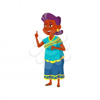 india old woman remember funny life story cartoon vector. india old woman remember funny life story character. isolated flat cartoon illustration